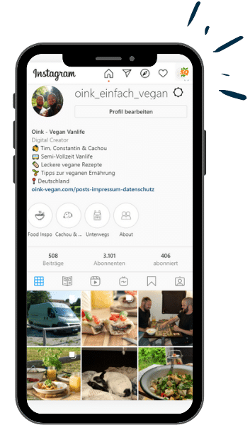 Instagram Oink vegan Vanlife 2 e1701877956309 | Unser Camper Ausbau & die Conversion | Ein Bild von a journey to ourselves